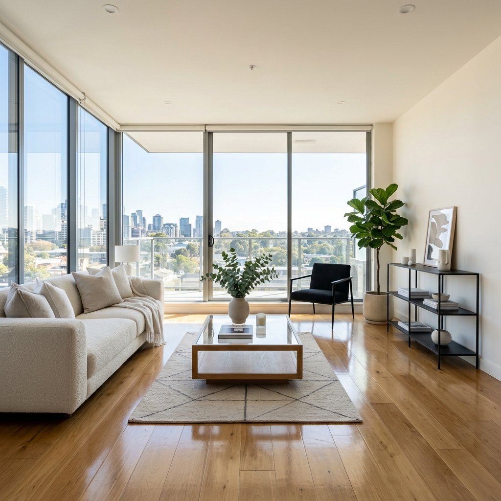 Sala de estar de moradia limpa